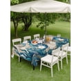thumbnail image 4 of Outdoor Tablecloth with Umbrella Hole for Patio/Picnic/Party/Camping, Nautical Coastal Waterproof Table Cloth Rectangle Table Cover Washable, Retro Marine Life Seahorse Compass Map Beige (52"x 70"), 4 of 8