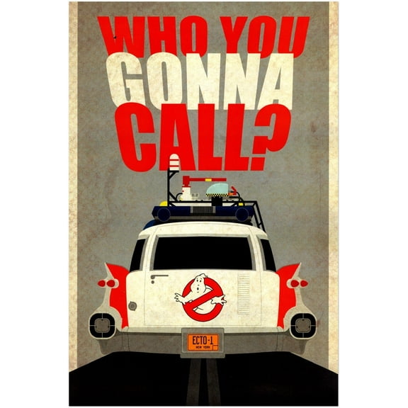 ECTO 1 - Who you Gonna Call? Ghostbusters 2 Movie Poster, Print, Wall Art (8x12Inches)
