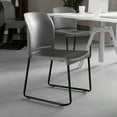 thumbnail image 4 of Emma + Oliver Home and Office Guest Chair Gray Full Back Contoured Sled Base Stack Chair, 4 of 15