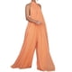 thumbnail image 2 of VISgogo Mono sin mangas con cuello halter para mujer con pierna ancha Color sólido Ropa de verano fresca sin espalda VISgogo moda, 2 of 9