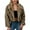 Khaki, variant on Women's Short Faux Fur Cardigan Jacket Casual Long Sleeve Lapel Collar Coats Winter Warm Cropped Solid Color Open Front Tops Y2K Fall Fashion Jackets