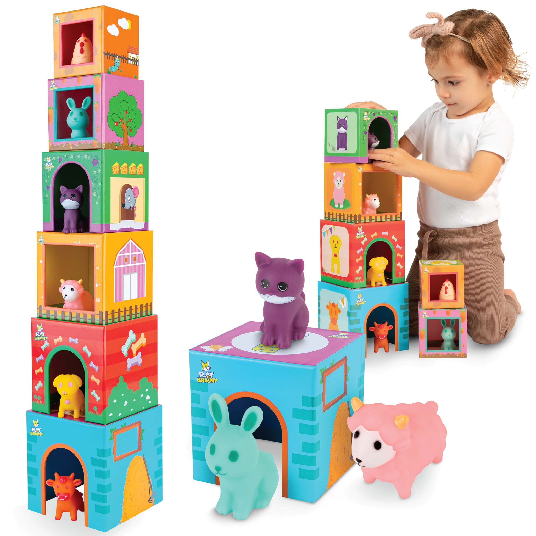 Sort & Learn Animal Stacking Blocks Set