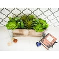 thumbnail image 2 of Admired by Nature GG7693-NATURAL Artificial Desktop Potted Mixed Succulents Plants with Rectangular Wood Planter, Green, 2 of 2