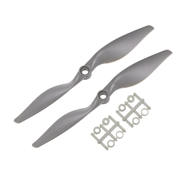 Hélices RC CW 7x5 Pulgadas 2-Palas para Avión Nylon Gris 2Pcs con Anillos Adaptadores