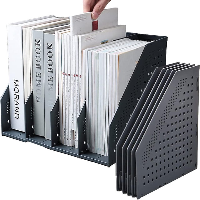 Archivador plegable de palanca A4, 4 secciones, para revistas, separadores de archivos, libros, cartas, organizador de escritorio de malla, 1 unidad, color negro