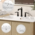 thumbnail image 5 of 36" Modern Bathroom Vanity with Rectangle Ceramic Sink, Bathroom Cabinet with Large storage space and 45 Degrees Free-Handle Design Soft-Closing Doors, 1 Open Shelf at the Bottom, Natural, 5 of 9
