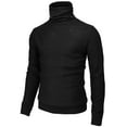 thumbnail image 1 of Mens Casual Slim Fit Pullover Sweaters Knitted Shirring Turtleneck Thermal (CMOSWL073), 1 of 6