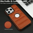thumbnail image 6 of ELEHOLD for iPhone 13 Mini Leather Case Luxury Premium PU Leather Logo Cutout View Full Coverage Slim Lightweight Non-Slip Shockproof Protective Case for iPhone 13 Mini,brown, 6 of 6