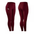 thumbnail image 1 of Final Clearance! Yoga Pants with Pockets  High Waisted Tummy Control Leggings Solid Stretch Workout Pants, 1 of 6