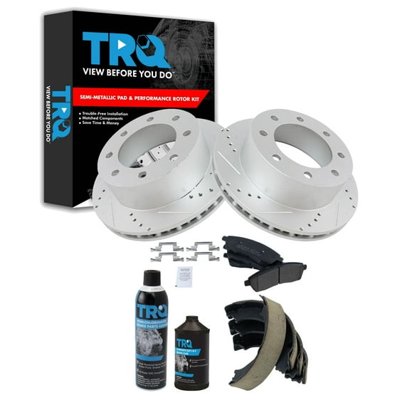 TRQ Performance Rear Brake Pad & Rotor Kit BKA42750 Fits Select 2000-2005 Ford Excursion , 1999-2004 Ford F-250 Super Duty , 1999-2004 Ford F-350 Super Duty