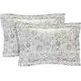 thumbnail image 5 of Mocassi 3-Piece Duvet Set, Paisley Design, Comforter Cover with Corner Ties & Button Closure, Full/Queen, Gray, 5 of 5