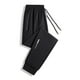 thumbnail image 2 of Pantalones casuales de moda para hombre, con bolsillos y tobillos, color liso, cintura elástica y cordón ajustable., 2 of 6