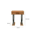 thumbnail image 5 of Benzara 1 Drawer Wooden Side Table with Metal Wishbone Legs, Brown and Gray, 5 of 5