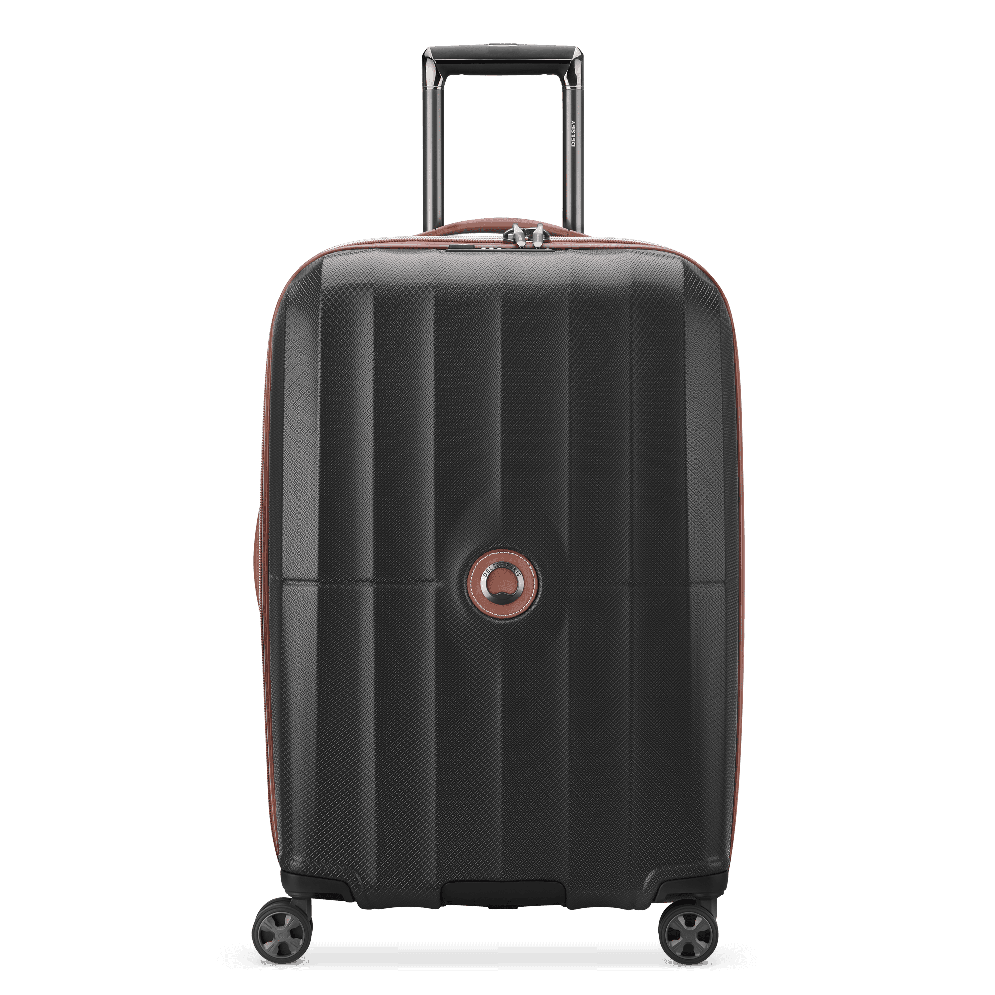 DELSEY PARIS Carrousel 24" Medium Checked Hardside Expandable Spinner Luggage, Black