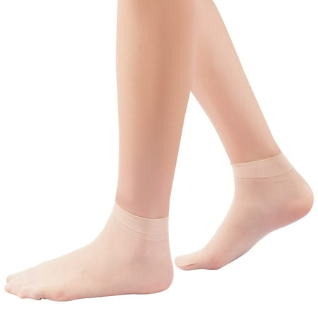 

KINBOM 12 Pairs Ankle Pop Socks Nylon Stockings Ankle high Women Nylon Socks Ankle with Reinforced Toe (Beige)