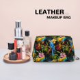 thumbnail image 4 of Oil Painting Colorful Cute Parrot Makeup Bag, Large Capacity Travel Cosmetic Bag for Women Girls- Travel Toiletry Bag Leather Portable Waterproof Makeup Case Organizer with Handle, 4 of 4