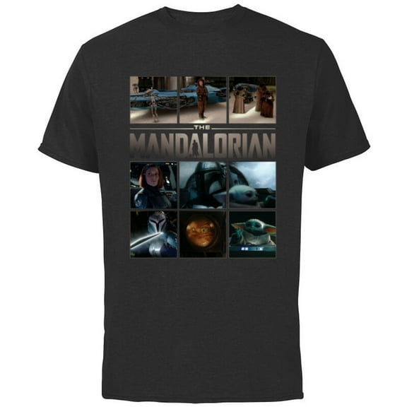Star Wars The Mandalorian Season 3 Grogu Caves of Mandalore - Short Sleeve Cotton T-Shirt for Adults - Customized-Black