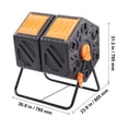 thumbnail image 3 of VEVOR Compost Bin, 37-Gal Dual Chamber Composting Tumbler, High Volume Two Rotating Chambers with 2 Sliding Door and Steel Frame, BPA Free Composter Bin Tumbler, 3 of 9