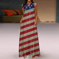 thumbnail image 1 of Robe de Soirée Femmes Casual V-Cou Independence Day Printing Robes Summer Pull Sans Manches Robe de Club Robe sur Clearance, 1 of 4