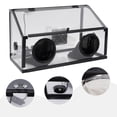 thumbnail image 4 of Fully Enclosed Electric Grinding Table Polisher Dust Box Acrylic Cover 3MM 2 Holes110V W/LED Light and Fan for Polishing Machine, 4 of 7