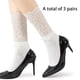 thumbnail image 2 of Dinheiro Calcetines de encaje para mujer, calcetines tobilleros plisados de malla transparente, calcetines de encaje, 2 of 5