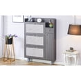 thumbnail image 2 of Holaki Rattan Shoe Storage Cabinet, Hidden Slim Narrow Shoe Cabinet with 3 flip Drawers and Door, Freestanding Shoe Rack with Drawer & Top Cubby for Entryway Hallway Living Room, 2 of 18
