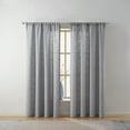 thumbnail image 2 of (2 pack) Better Homes & Gardens Woven Slub Rod Pocket Light Filtering Curtain Panel, 1-Piece, Gray, 52" W x 95" L, 2 of 6