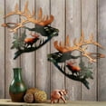 thumbnail image 6 of Kalekey Set of 2 Elk Wall Art Decor Deer Metal Wall Decor Rustic Cabin Hunting Decor Metal Wall Art Sculpture Décor for Home, 6 of 7