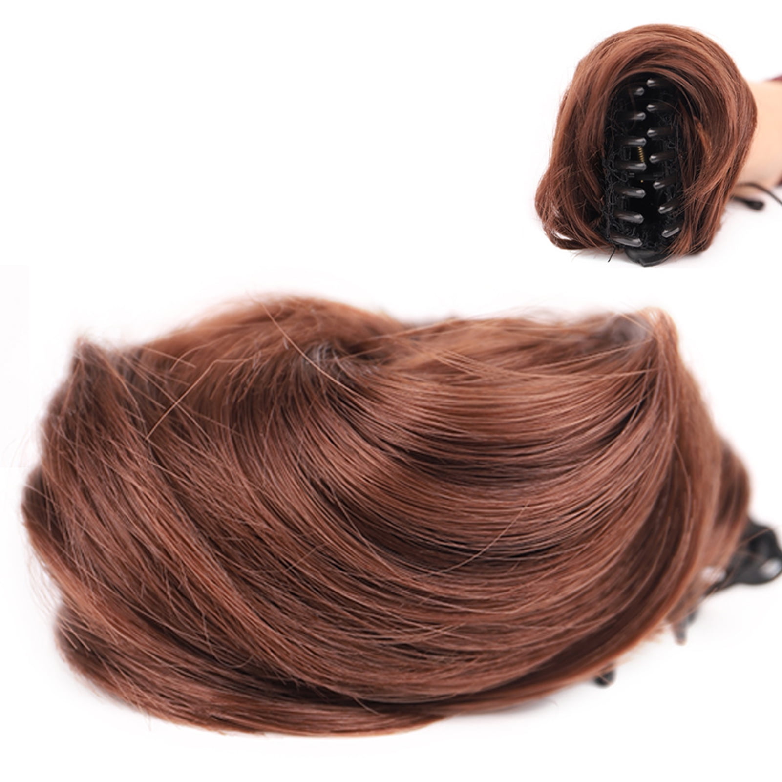 Gecheer Messy Bun Hair Piece Clip in Claw Hair Extensions Natural