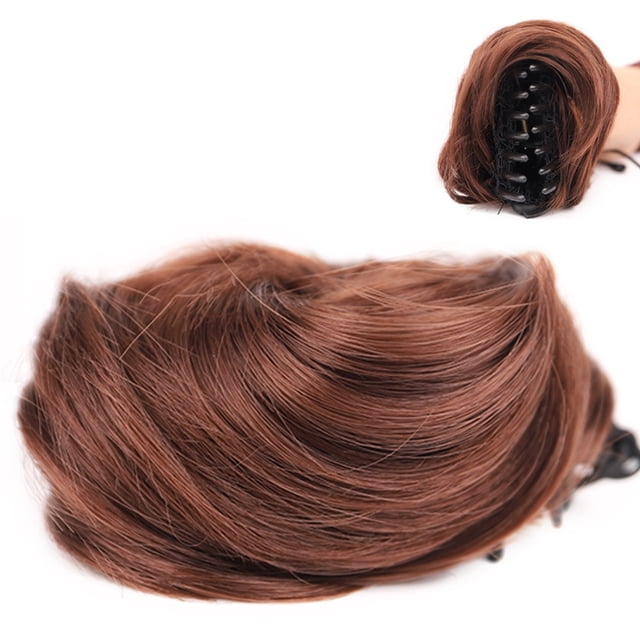Pièce de Cheveux Chignon Décoiffé à Clipser Extensions de Cheveux à Griffes Queue de Cheval Naturelle Peignes Synthétiques Ajout de Volume Capillaire pour Femmes