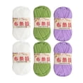 thumbnail image 2 of 6 Pcs Fil Tricoté Fil Épais Fil Spaghetti Tissu Fil pour Maison de Chat Animal Blanc Vert, 2 of 9