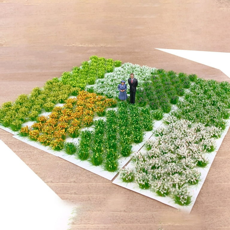 Sufanic Static Grass Model Grass Tufts Railway Artificial Grass Miniature Grass Tuft Terrain Kit for DIY Model Railway Fairy Garden Diorama Scenery