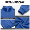 thumbnail image 5 of Quarter Zip Sweatshirt Men Stand Collar Athletic Fleece Pullover 1/4 Lightweight Ribbed Hem Cuffs Loose Fit Tops Active Fall Long Sleeve Casual Sweatshirts Blue S, 5 of 6