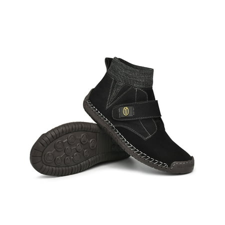 

UKAP US Mens Lace Up High Top Casual Desert Antiskid Ankle Boots PU Suede Magic Tape