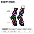 thumbnail image 2 of Hirioo Rainbow Hearts Pattern Adult Middle Tube Socks Breathable Sock Non-Pilling,Contrasting Color Design, 2 of 6