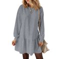 thumbnail image 1 of UVN Vestidos de Otoño para Mujer, Vestido de Sudadera Casual de Gran Tamaño con Cuello Redondo y Manga Larga de Invierno, 1 of 8