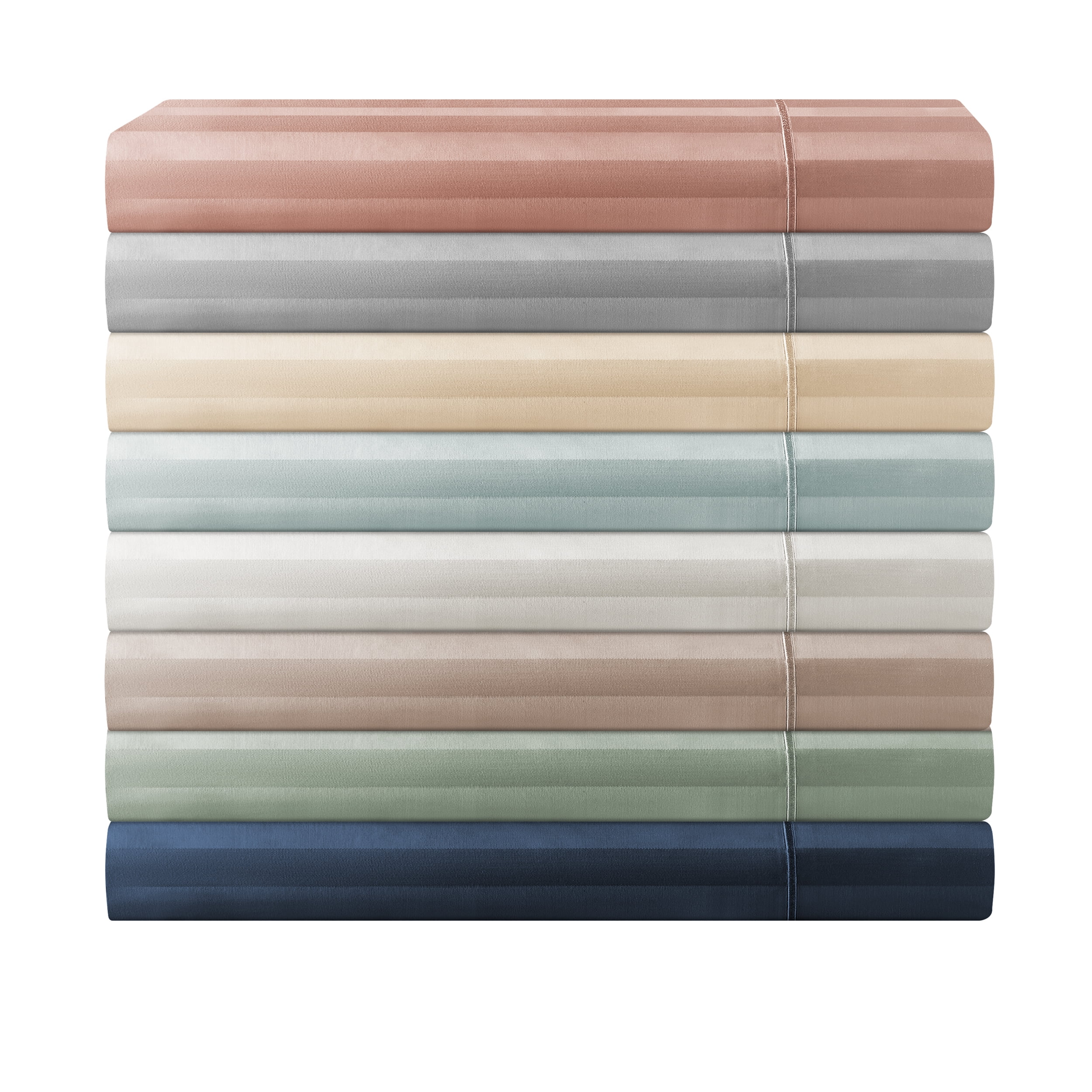 Hotel Style 4-Piece 600 Thread Count Grey Stripe Egyptian Cotton Adult Bed Sheets, Full-Deep Pocket