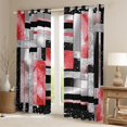 thumbnail image 2 of Manfei Geometric Rectangle Boy Girl Black Out Curtains,Bling Glitter Curtains Pack of 2 (42x63 Each),Vintage Aesthetic Bedroom Curtains,Lightweight Room Decor, 2 of 6