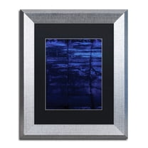 Trademark Fine Art "Blocks of Blue" Canvas Art by Claire Doherty, Black Matte, Silver Frame