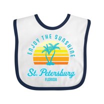 Inktastic Summer Enjoy the Sunshine St. Petersburg Florida in Blue Boys or Girls Baby Bib