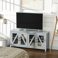 thumbnail image 3 of GVN TV Stand, Entertainment Center,TV Cabinet Stand for TVs up to 58", Entertainment Center with 4 Glass Doors and 4 Cable Holes, Gray, 3 of 7