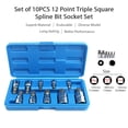 thumbnail image 4 of Set of 10PCS 12 Point Triple Square S pline Bit Socket Set with Portable G, 4 of 8