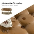 thumbnail image 7 of 35" Leather Round Cocktail Ottoman Storage Coffee Table for Bedroom Home Living Room Camel, 7 of 7