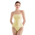 thumbnail image 1 of Camiseta de tubo SUUKSESS para mujer con doble forro lateral, color amarillo pálido, 1 of 6