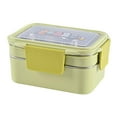 thumbnail image 1 of jifeng Boîte Bento Multifonctionnelle en Acier Inoxydable à 2 Couches, 2 Compartiments Grande Capacité Jaune, 1 of 9