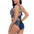 thumbnail image 4 of Sikiie Night Sky Turtle Print Women One Piece Swimsuits Tummy Control One Shoulder Bathing Suits Ruffle Swimwear, From S to XXL-X-Large, 4 of 6
