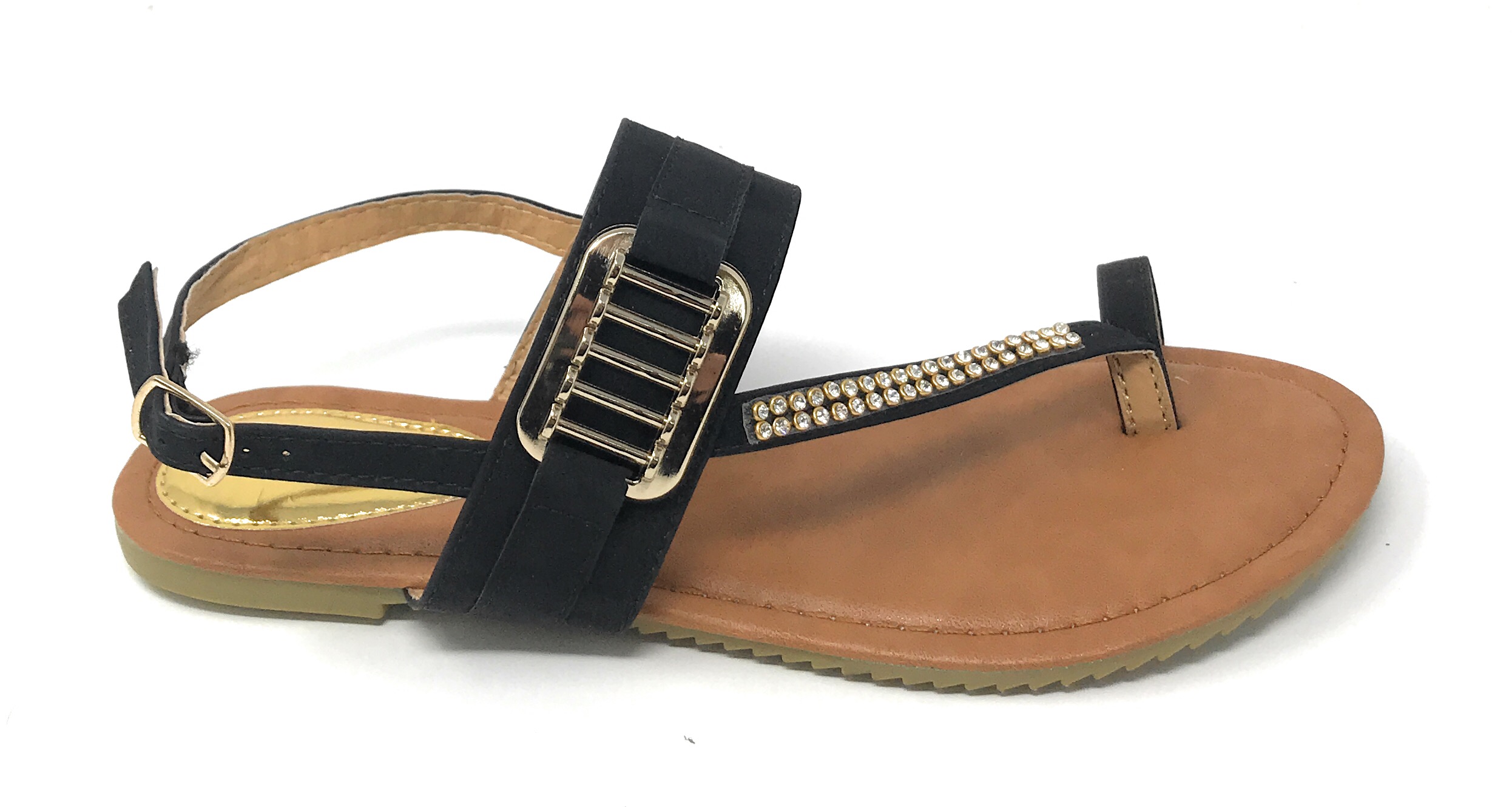 Victoria K Women's Side Buckle and Rhinestone Sandals