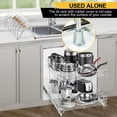 thumbnail image 5 of FULGENTE Pull Out Cabinet Pots and Pans Organizer 17" W x 18" D 2 Tier Wire Basket for Lid Cookware Drawer Slide Out Kitchen Cupboard Organization Shelves Shelf for Pantry Roll Out Storage, 5 of 10