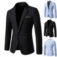thumbnail image 3 of guisaled Men Casual Blazer Sport Coats Classic Slim Fit Lightweight Business One Button Tweed Suit Jackets Office Workwear Prom Jackets, 3 of 4