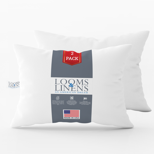 Looms & Linens Hotel Luxury Sleeping Pillows 20x30 2Pack Queen Size